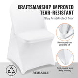 Close-up of white spandex chair cover fabric texture