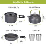 Arbasa 12-Piece Camping Cookware Set component layout