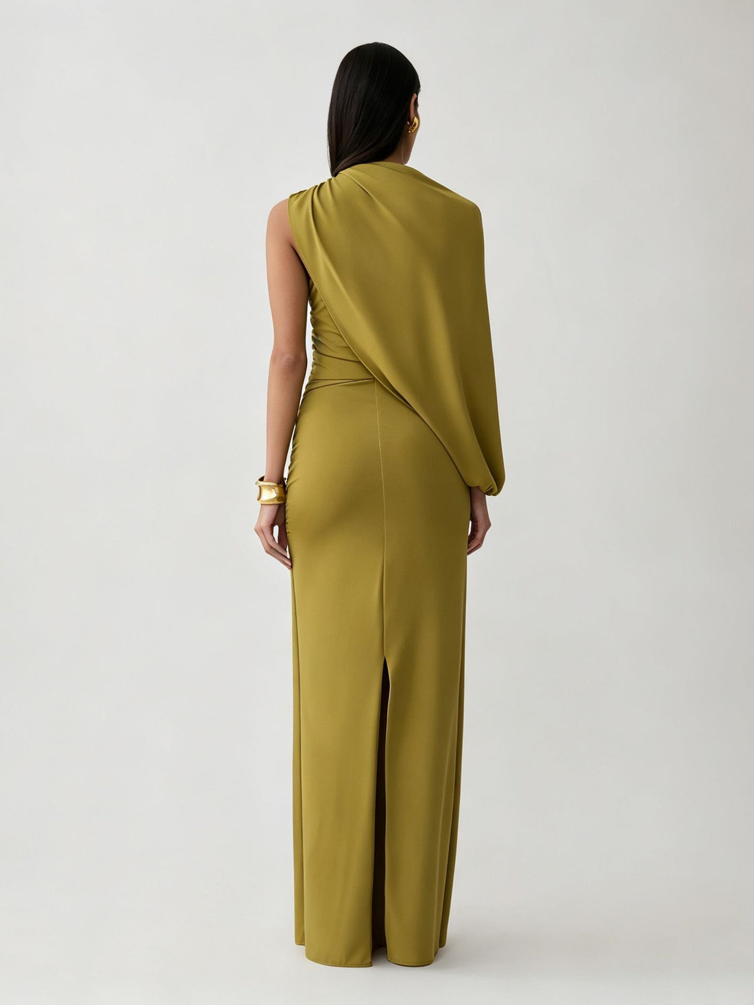 Women's sleeveless shawl-style bodycon maxi evening dress, photo 3