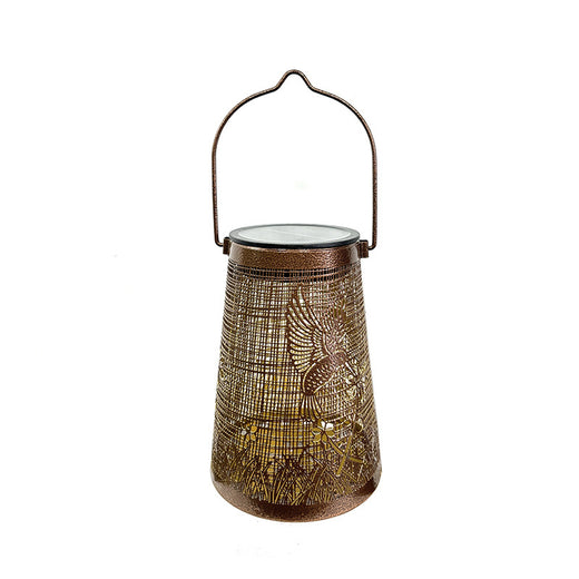 European garden wrought iron hollowed-out solar hanging lights Outdoor