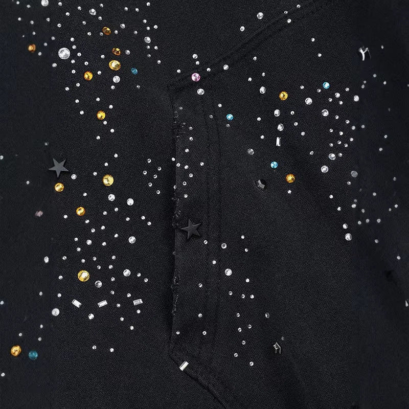 Rhinestone Hooded Sweatshirt
