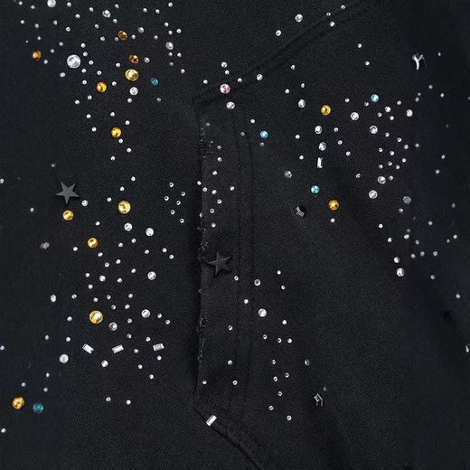 Rhinestone Hooded Sweatshirt