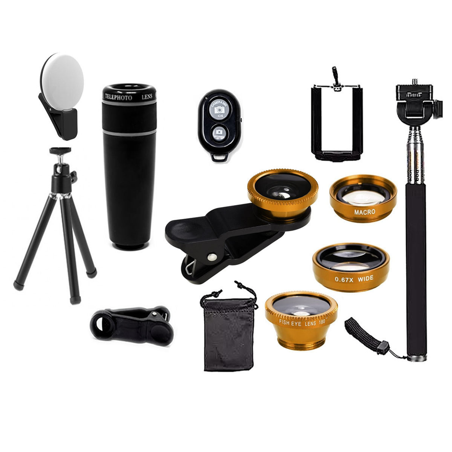 11-in-1 Smartphone Camera Lens & Selfie Kit