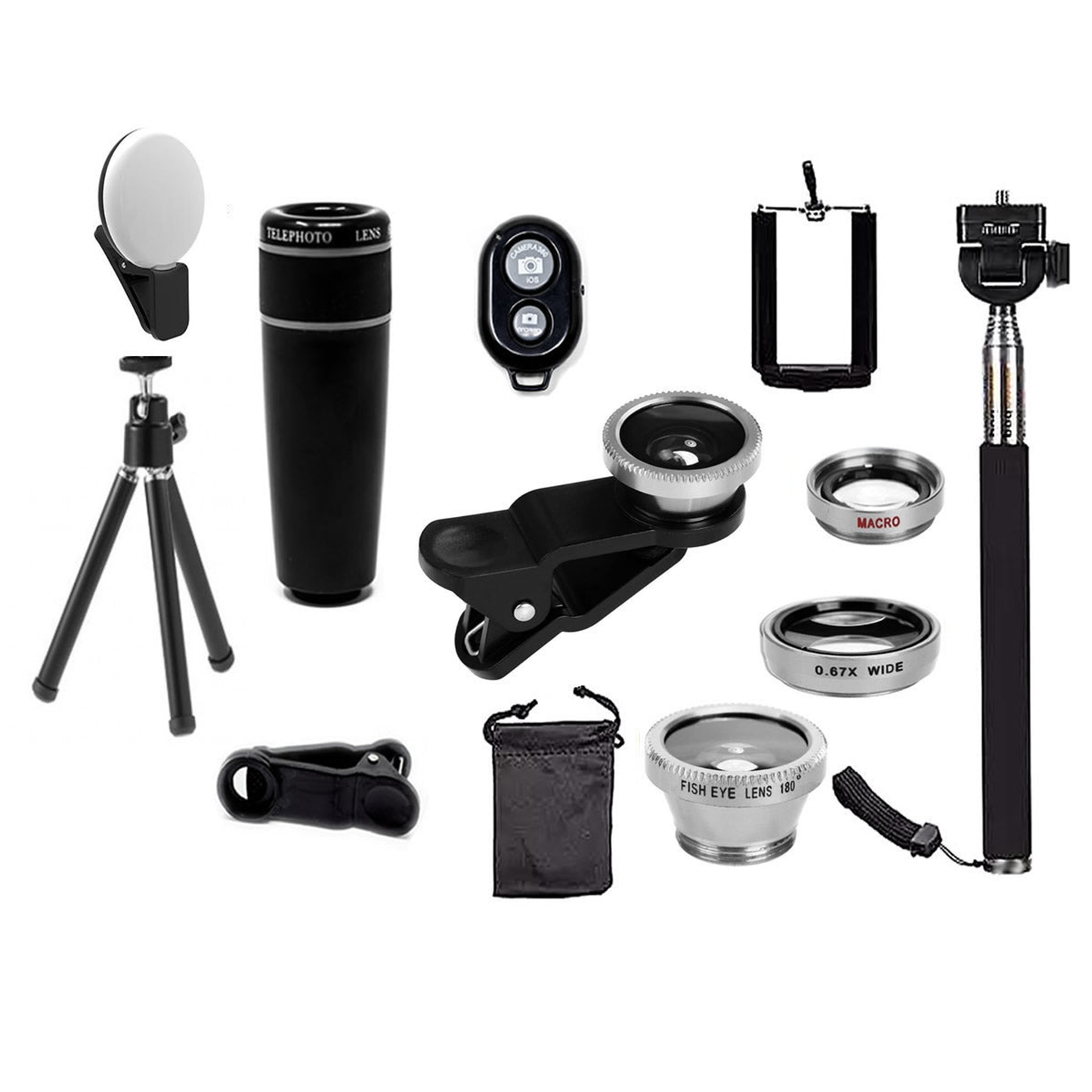 11-in-1 Smartphone Camera Lens & Selfie Kit