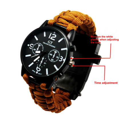Outdoor Survival Watch Bracelet with LED Light