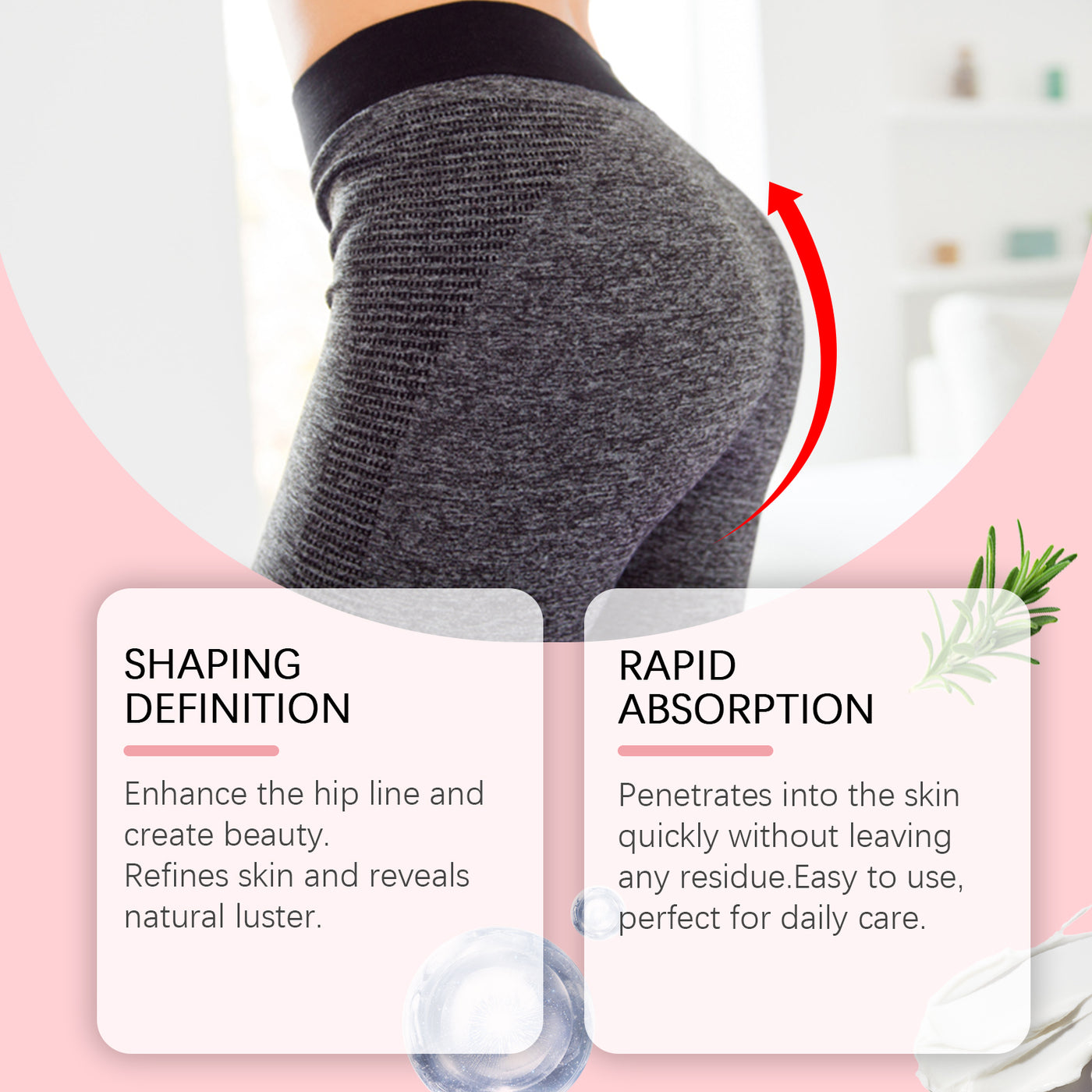 Body cream back label with usage instructions