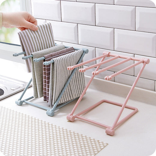 Foldable dishcloth shelf kitchen organizer rack