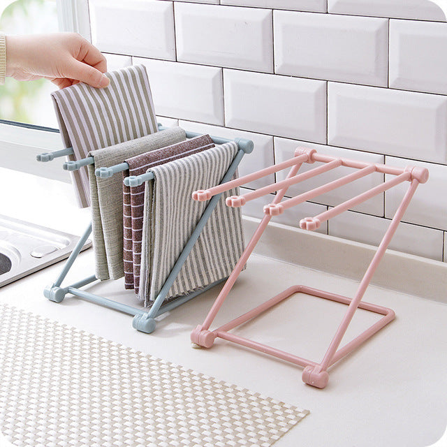 Foldable dishcloth shelf kitchen organizer rack