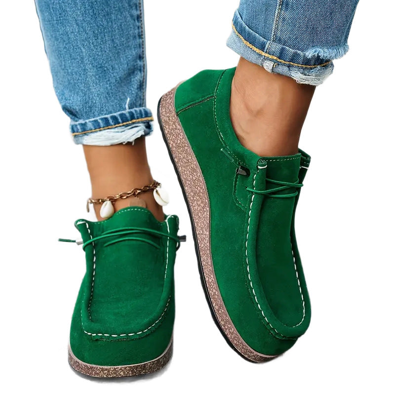 Nubuck Leather Flat Casual Shoes