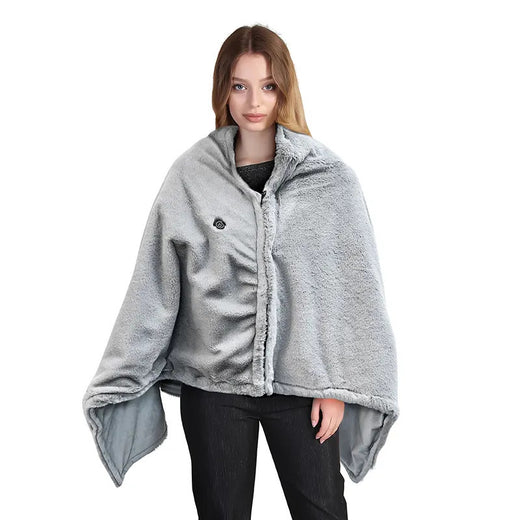 Rabbit Fur Electric Heating Shawl Blanket