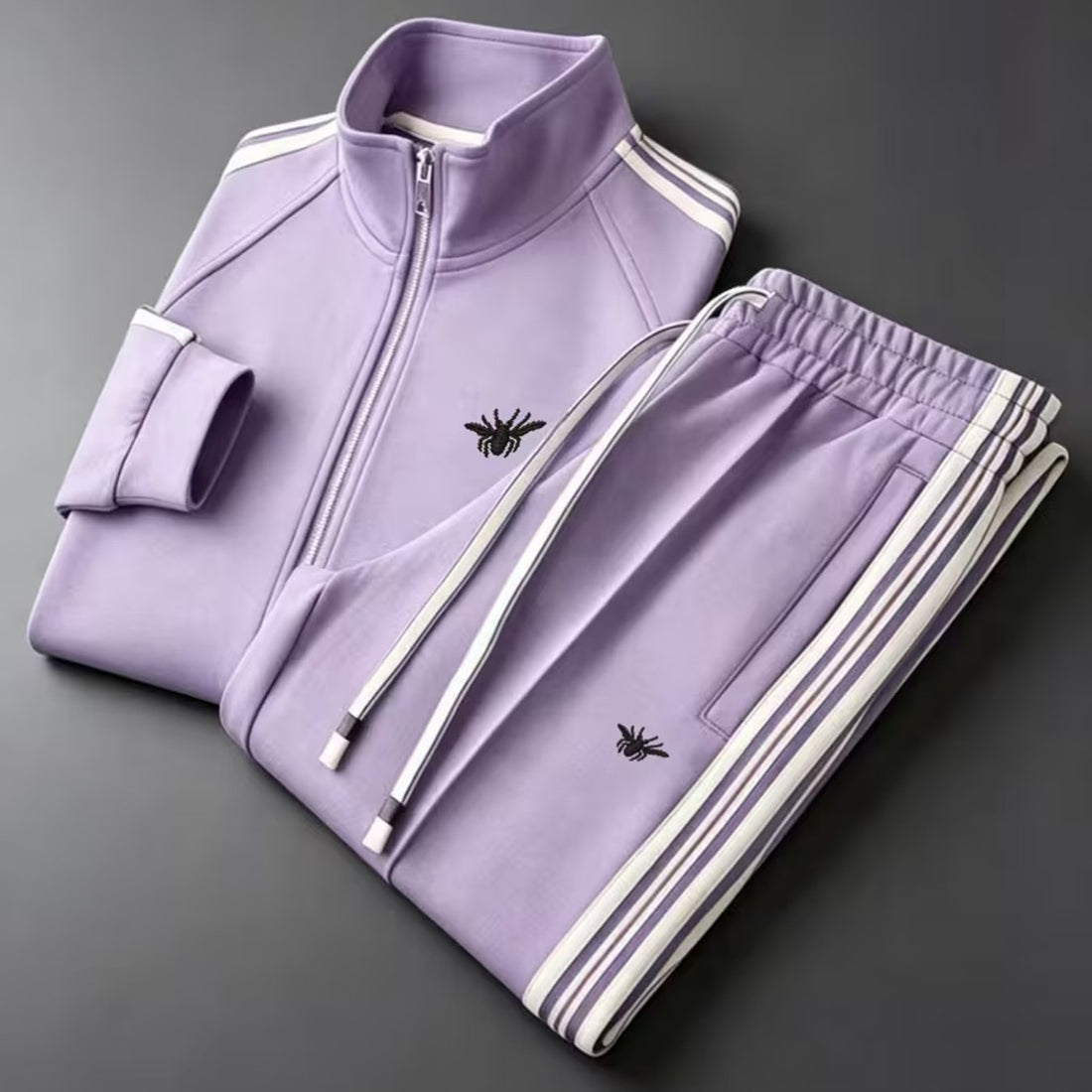 Men's Zip-Up Jacket and Pants Set Digital Print Long Sleeve Tracksuit