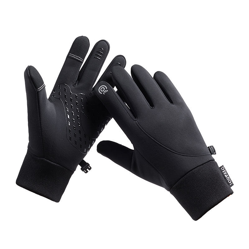 Windproof fleece-lined touchscreen winter cycling gloves, photo 3