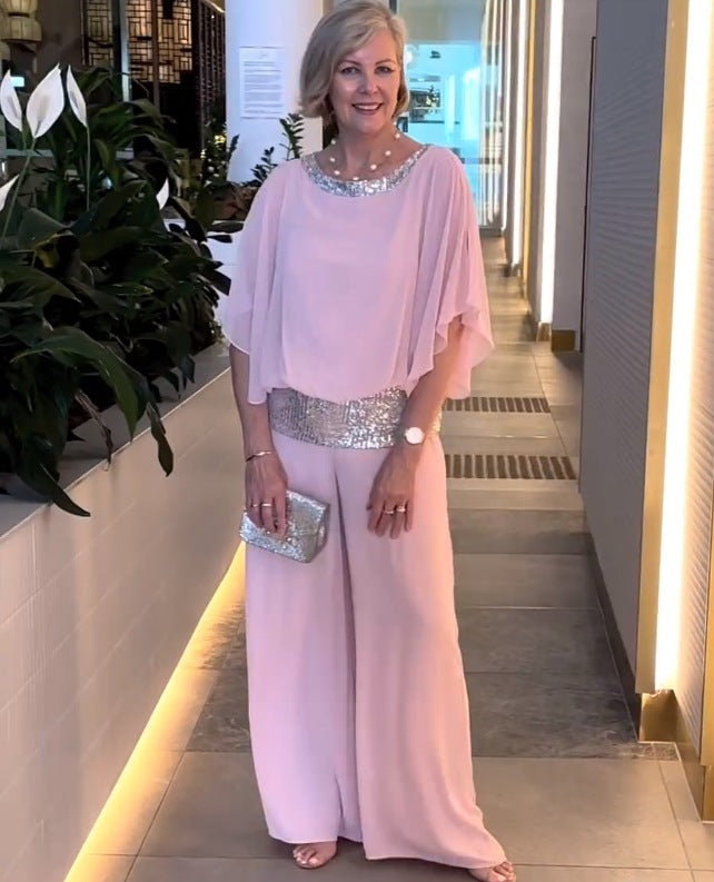 Bat Sleeve Top and Wide Leg Pants