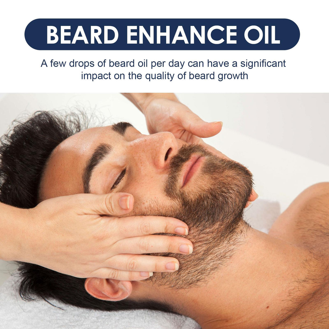 Beard oil back label with usage instructions