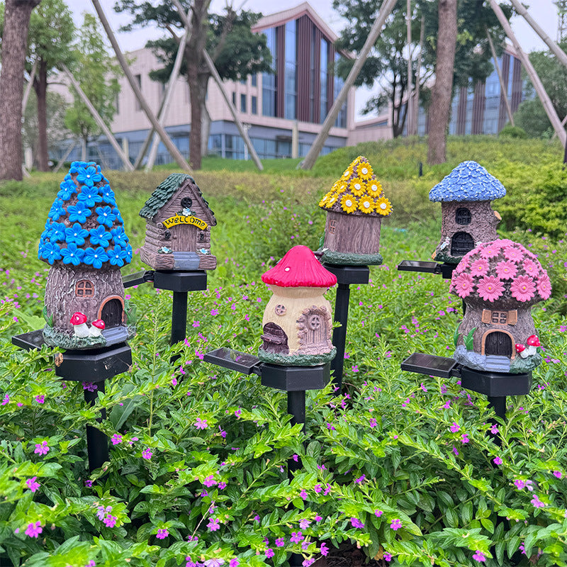 Solar Powered Resin Ground Lamp for Garden Decoration