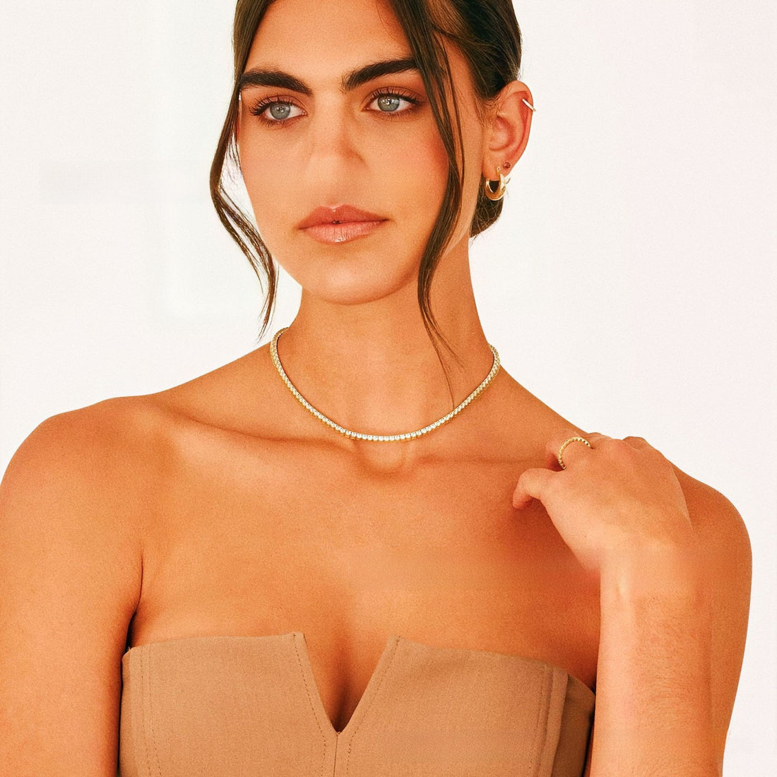 Tennis Necklace / Choker / Collarbone Necklace ? Titanium Steel Necklace