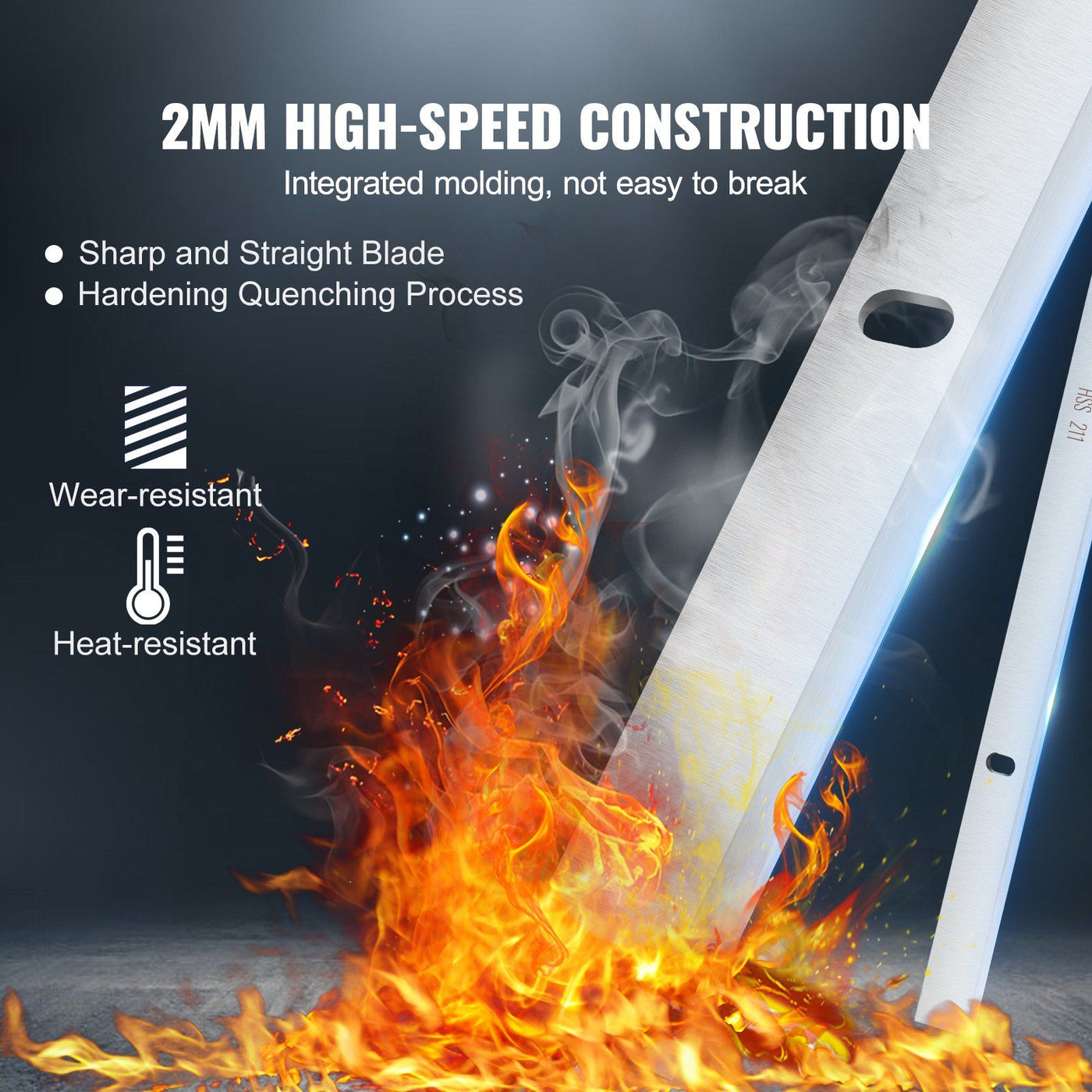 Arbasa 13-Inch High-Speed Planer Blades Set detail close-up