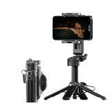 Magnetic selfie stick with stabilizer and extendable tripod