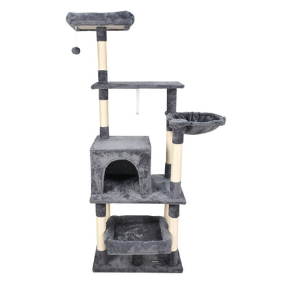 GOOPAWS 3-Tier 50-in Faux Fur Cat Tree & Condo