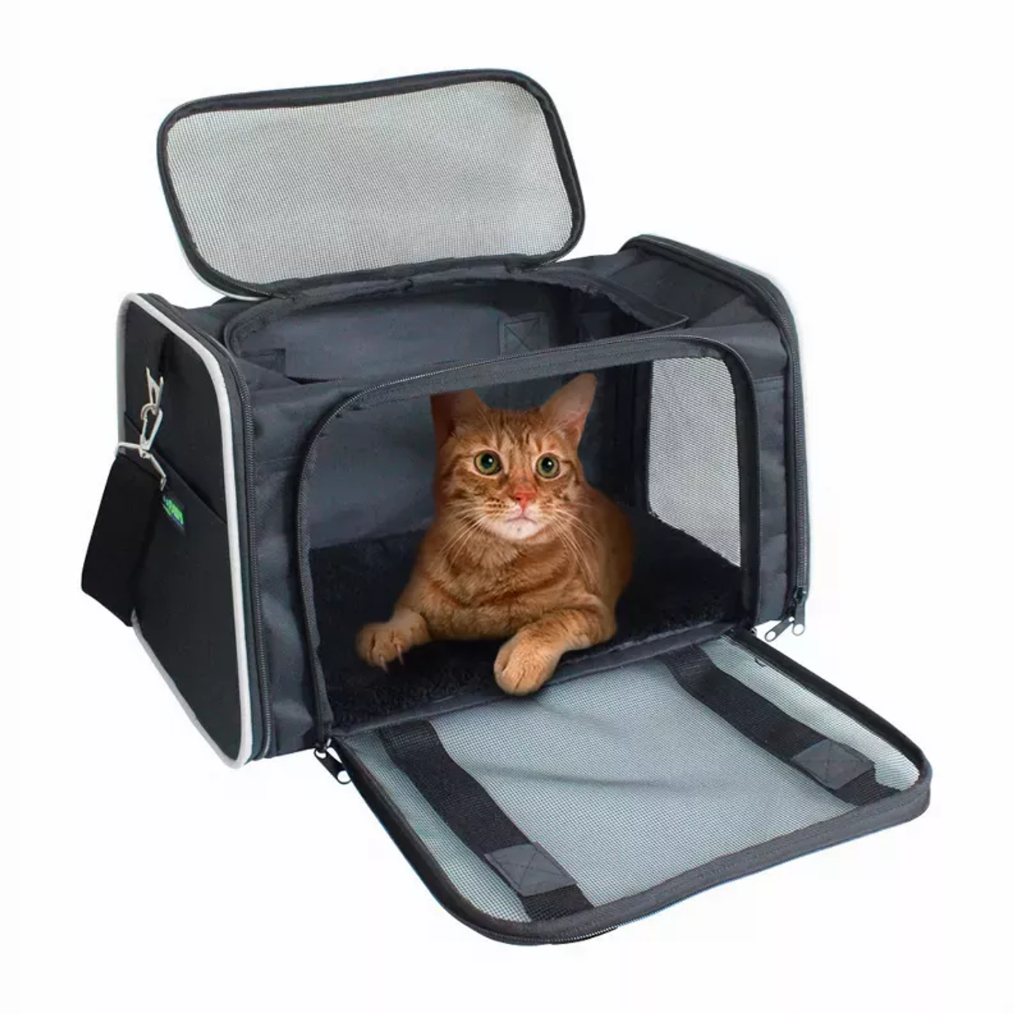GOOPAWS Kennel Carrier Black Grey S