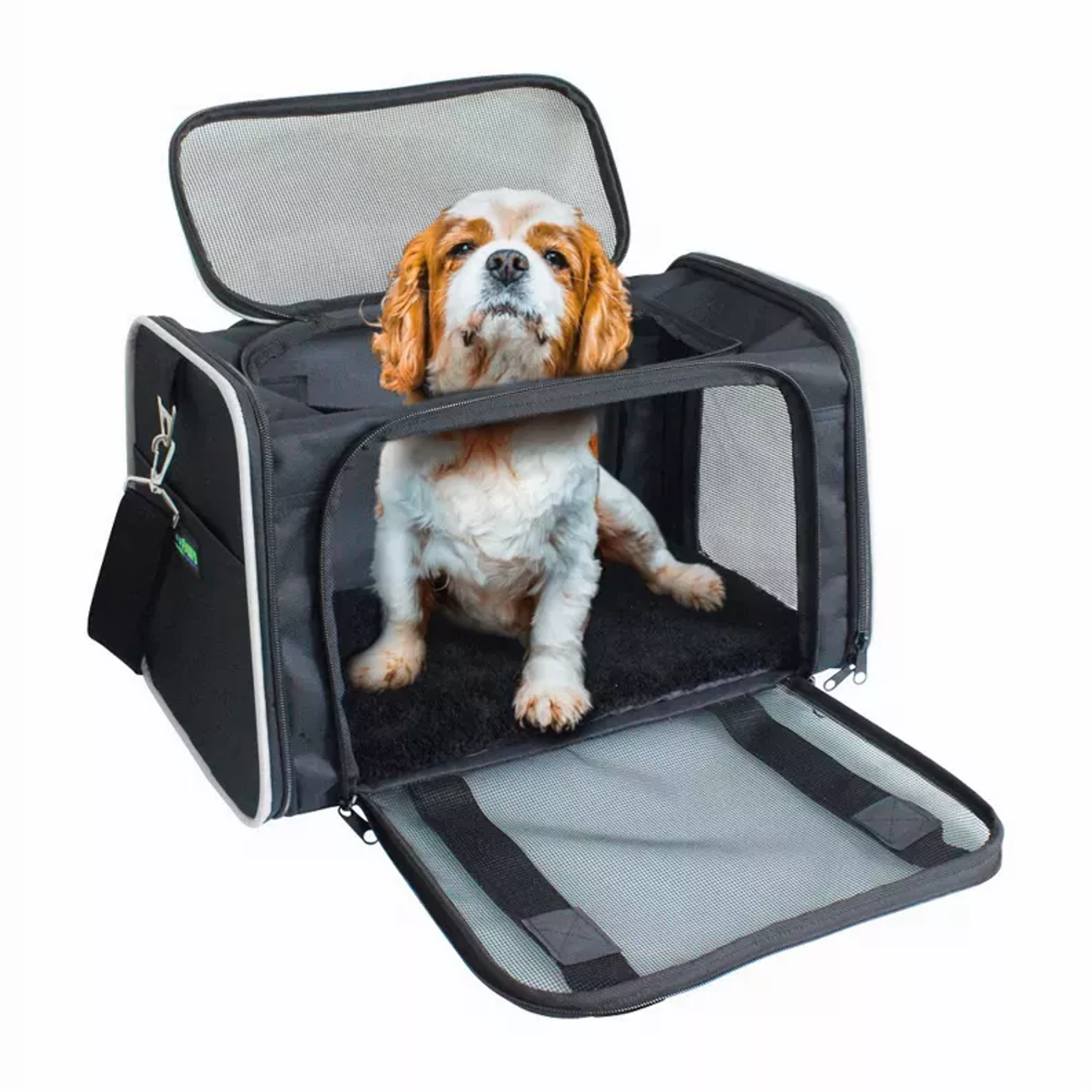 GOOPAWS Kennel Carrier Black Grey L