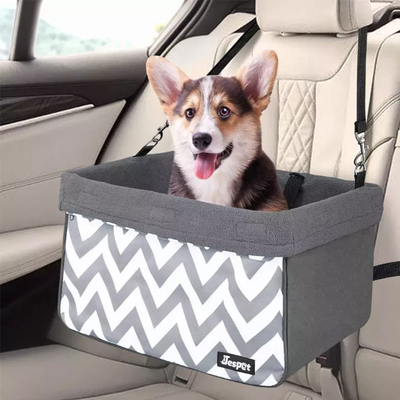 JESPET Dog Booster Seat Gray Stripe