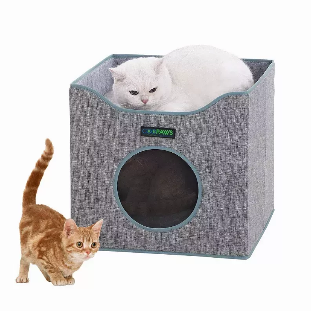 JESPET Foldable Cat Condo & Cube House Bed