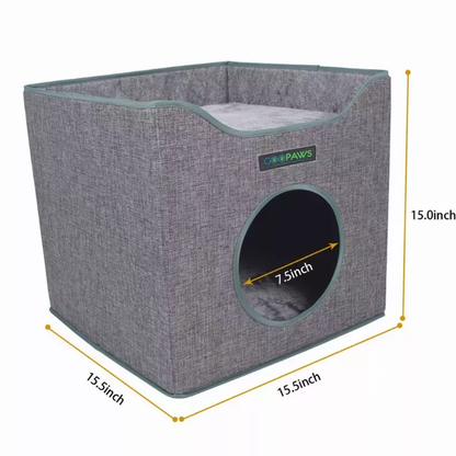 JESPET Foldable Cat Condo & Cube House Bed