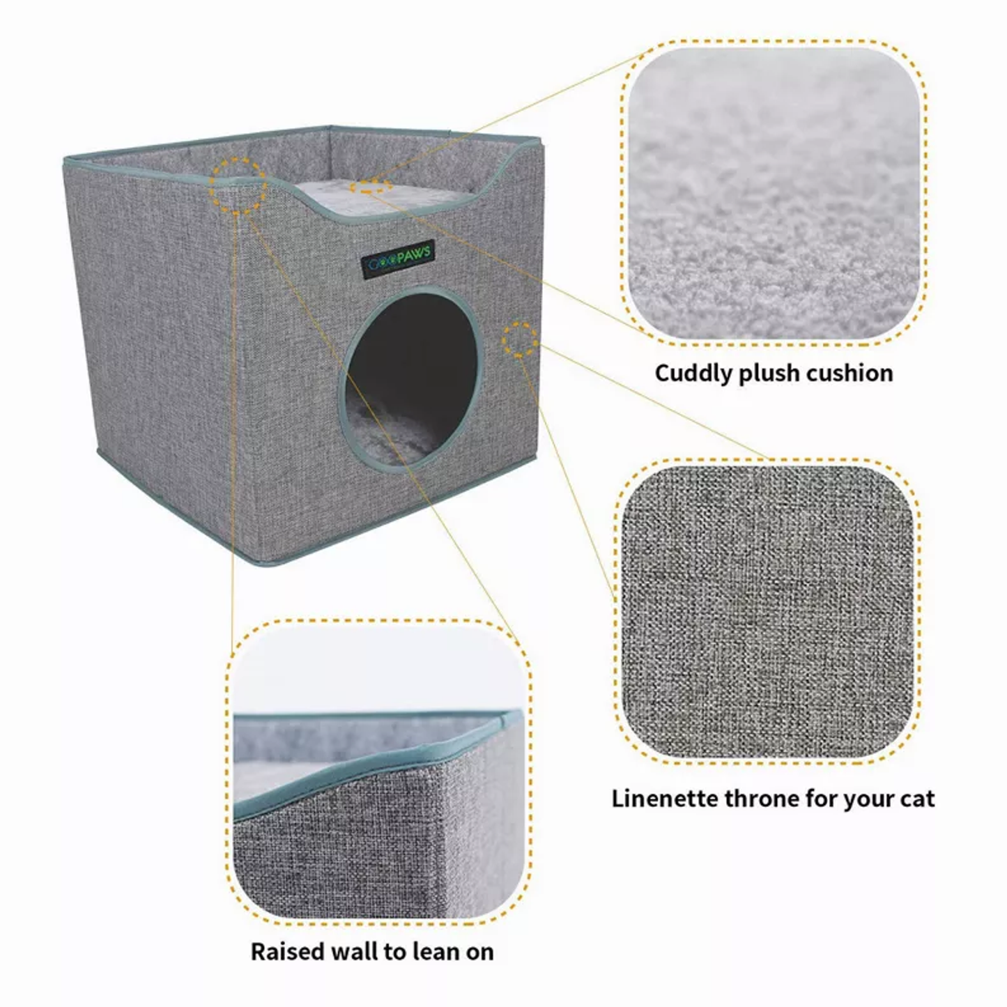 JESPET Foldable Cat Condo & Cube House Bed