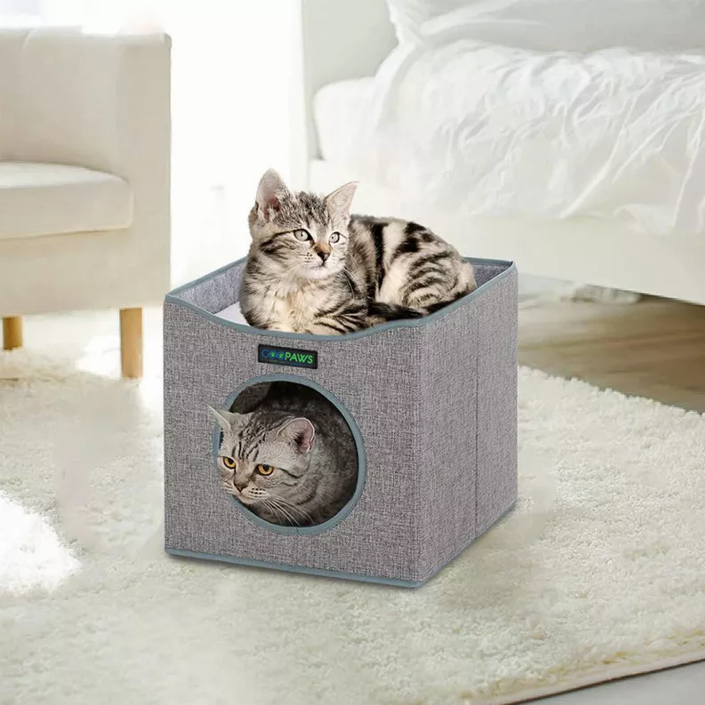 JESPET Foldable Cat Condo & Cube House Bed