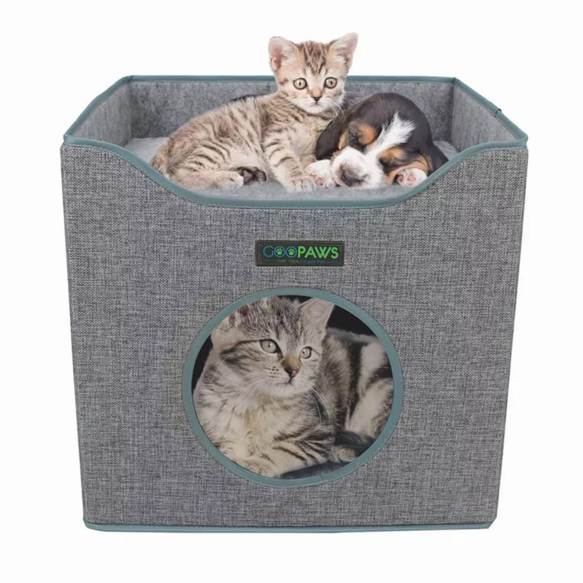 JESPET Foldable Cat Condo & Cube House Bed