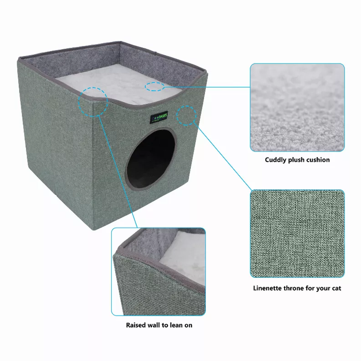 JESPET Foldable Cat Condo & Cube House Bed