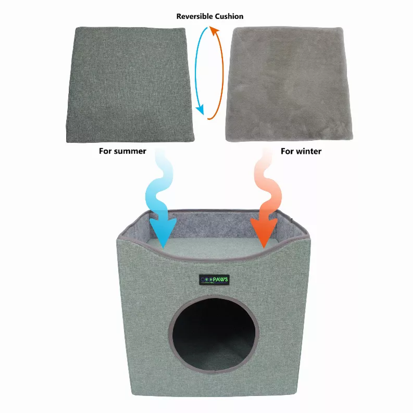 JESPET Foldable Cat Condo & Cube House Bed