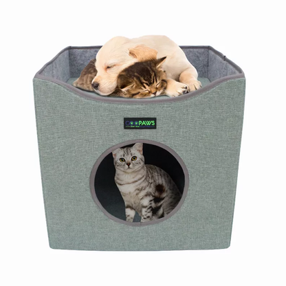 JESPET Foldable Cat Condo & Cube House Bed