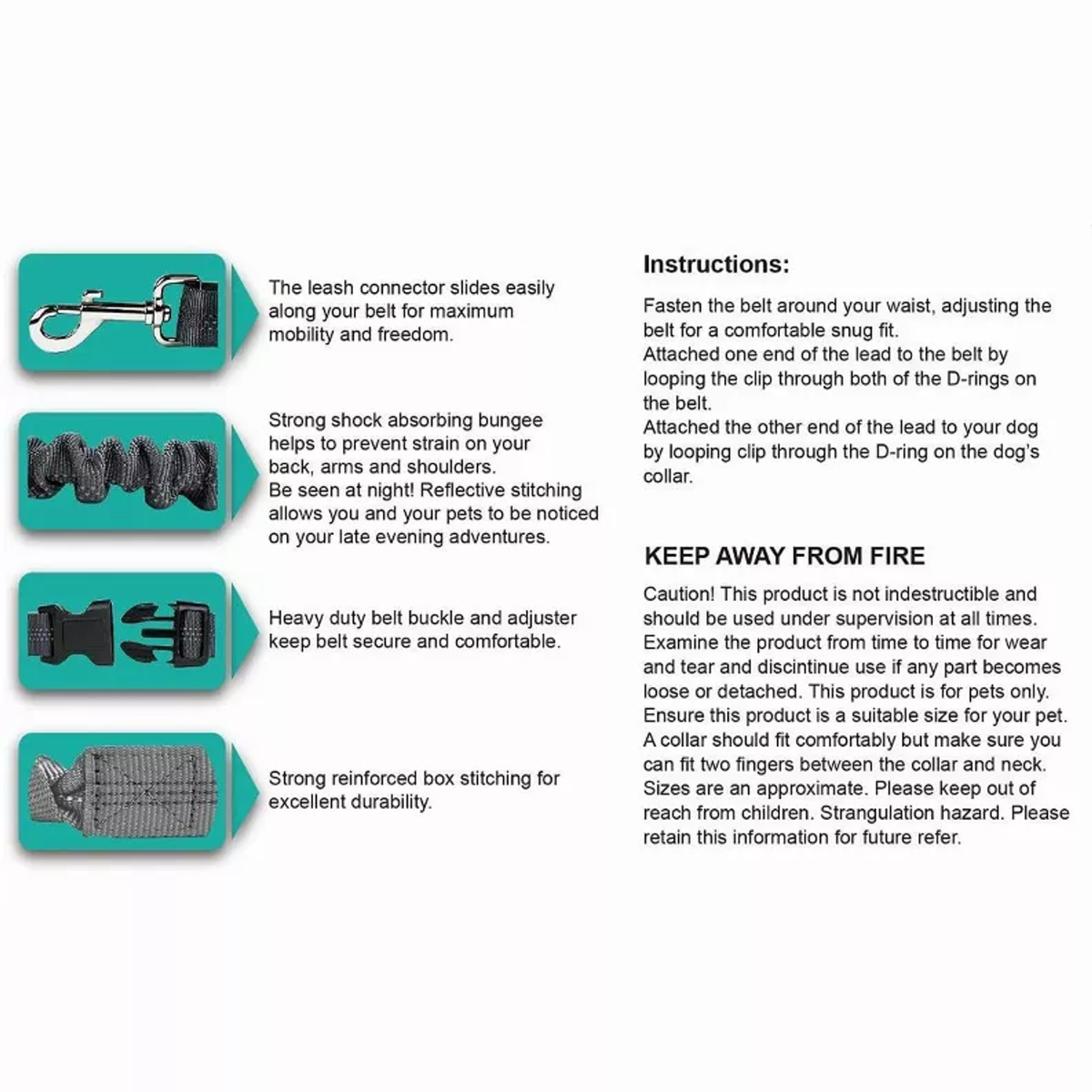 JESPET Hands Free Dog Leash for Running