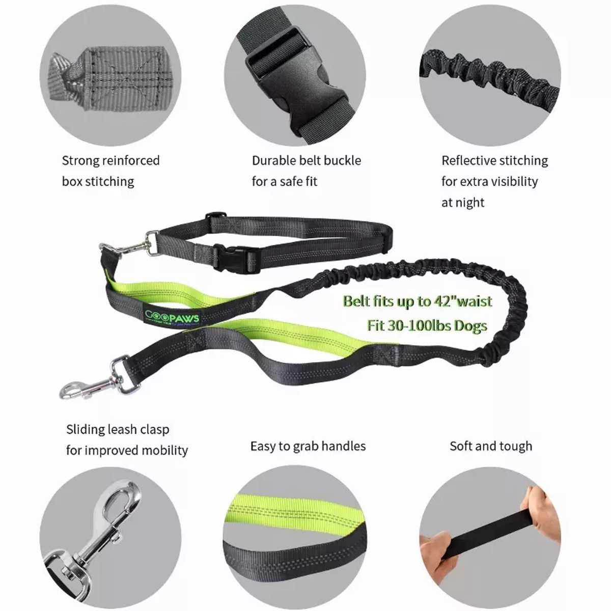 JESPET Hands Free Dog Leash for Running