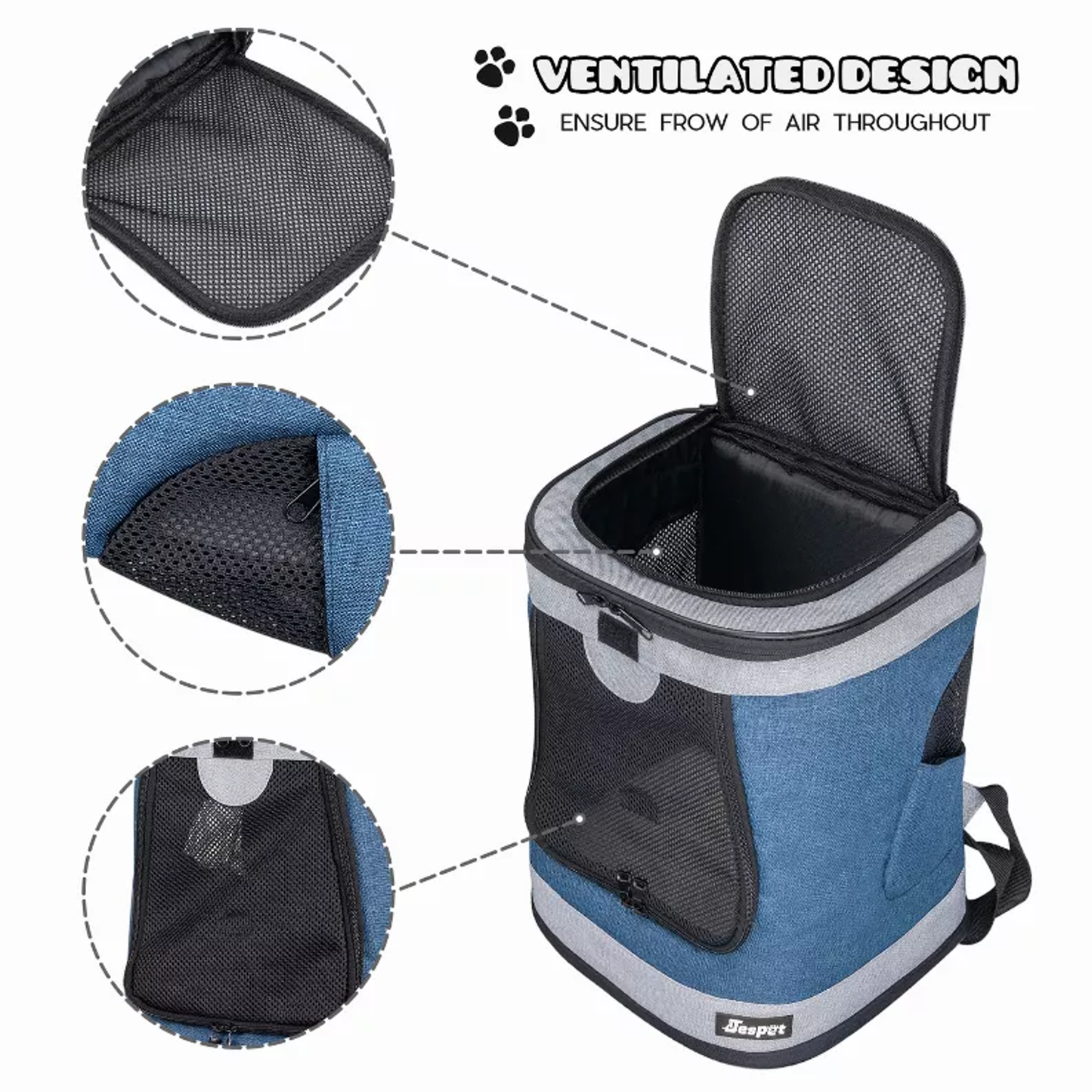 JESPET Pet Backpack Carrier for Small Dogs