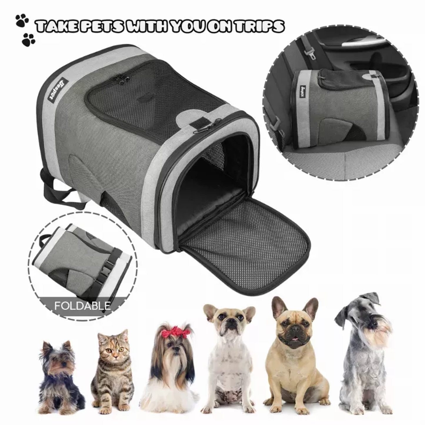 JESPET Pet Backpack Carrier for Small Dogs