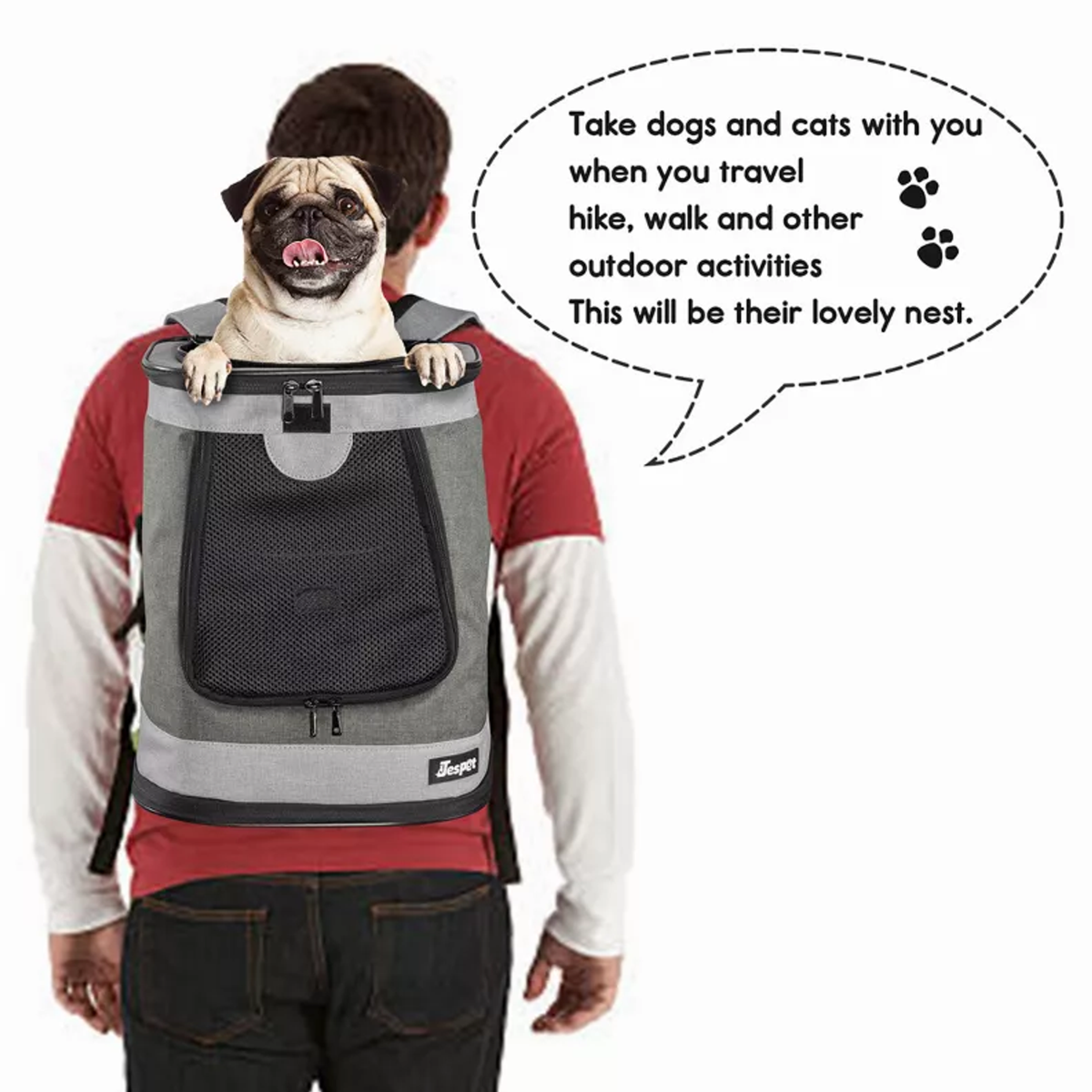 JESPET Pet Backpack Carrier for Small Dogs
