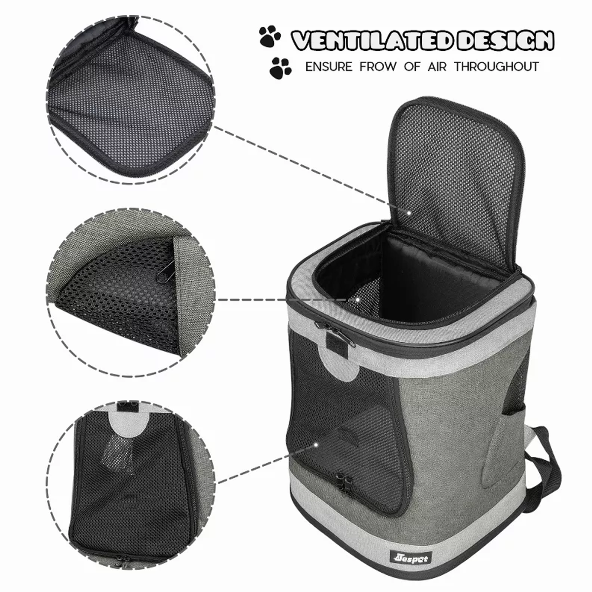 JESPET Pet Backpack Carrier for Small Dogs