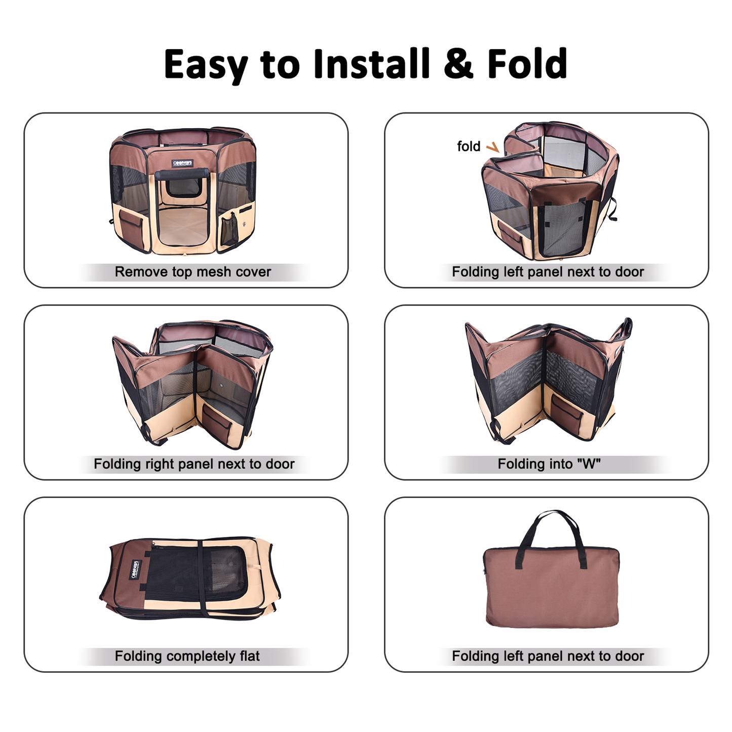 JESPET Portable Soft Dog Playpen & Kennel