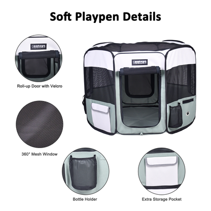 JESPET Portable Soft Dog Playpen & Kennel