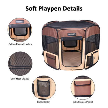 JESPET Portable Soft Dog Playpen & Kennel