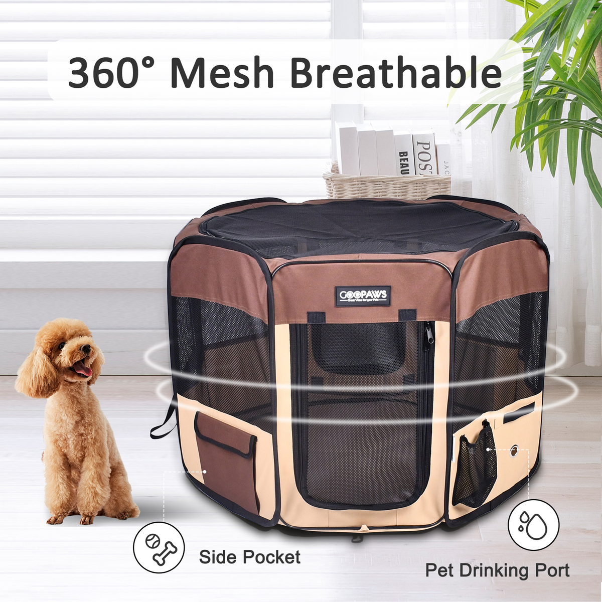 JESPET Portable Soft Dog Playpen & Kennel