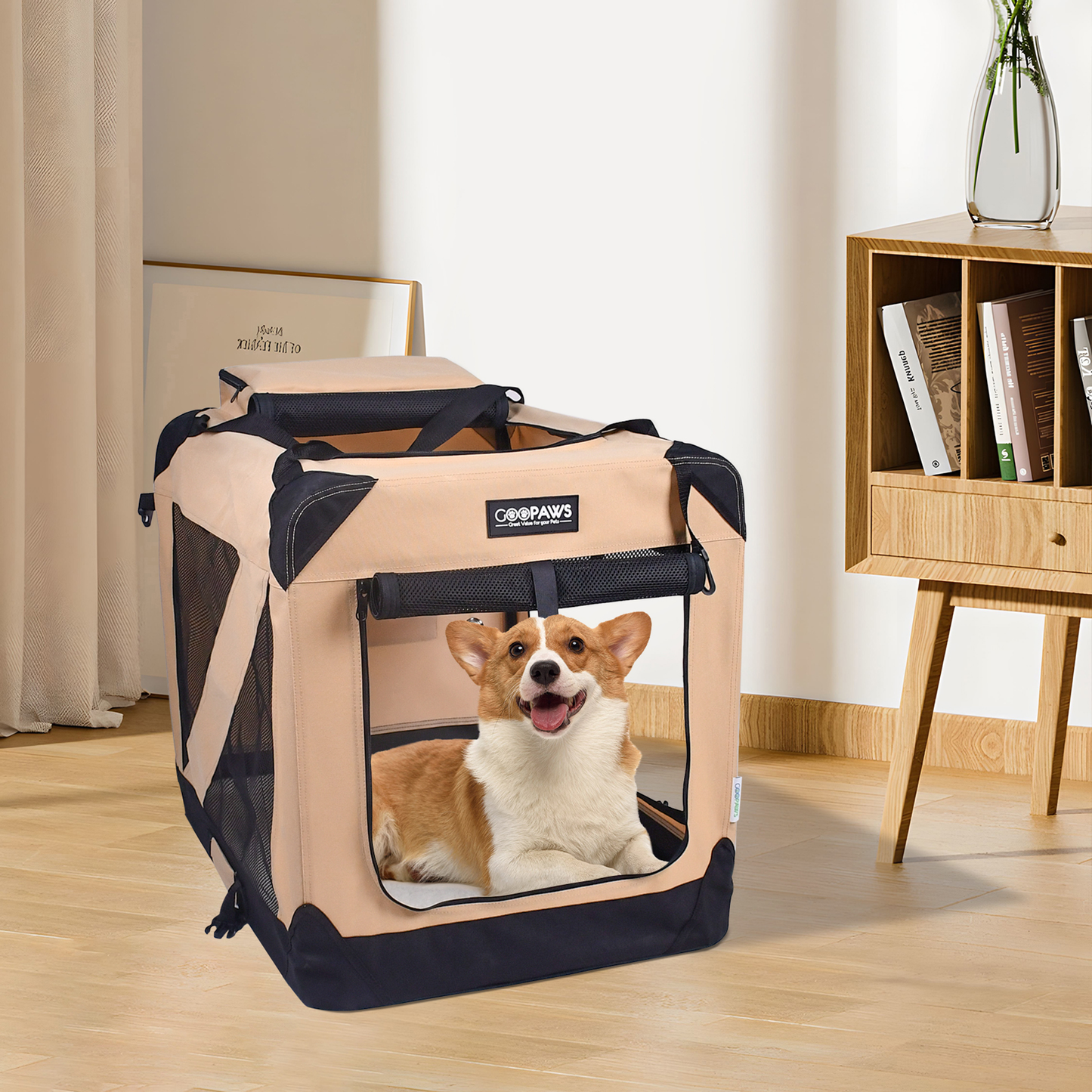 JESPET 3-Door Soft Pet Crate Kennel