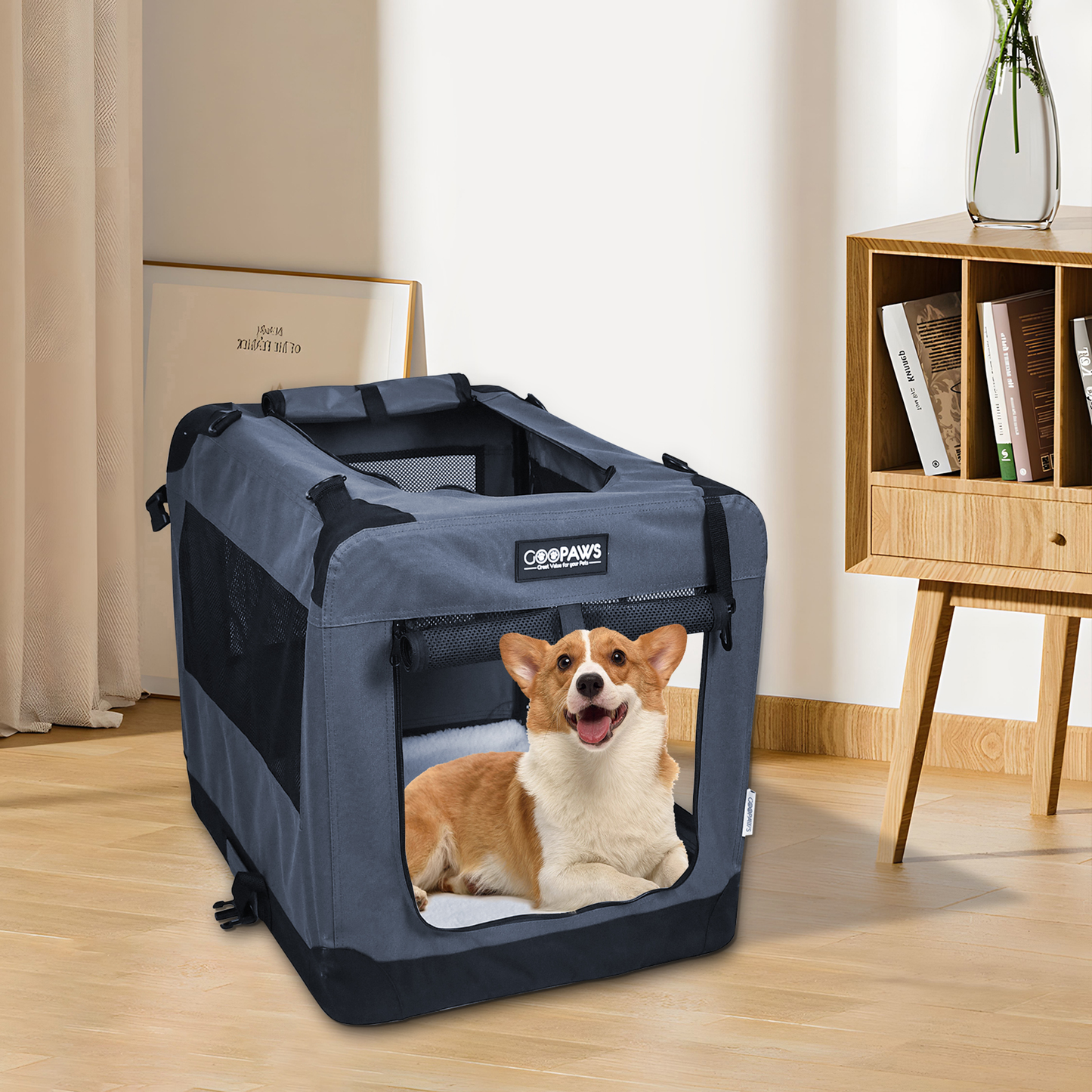 JESPET 3-Door Soft Pet Crate Kennel