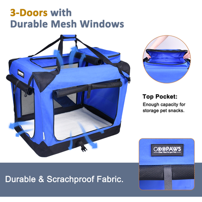 JESPET 3-Door Soft Pet Crate Kennel