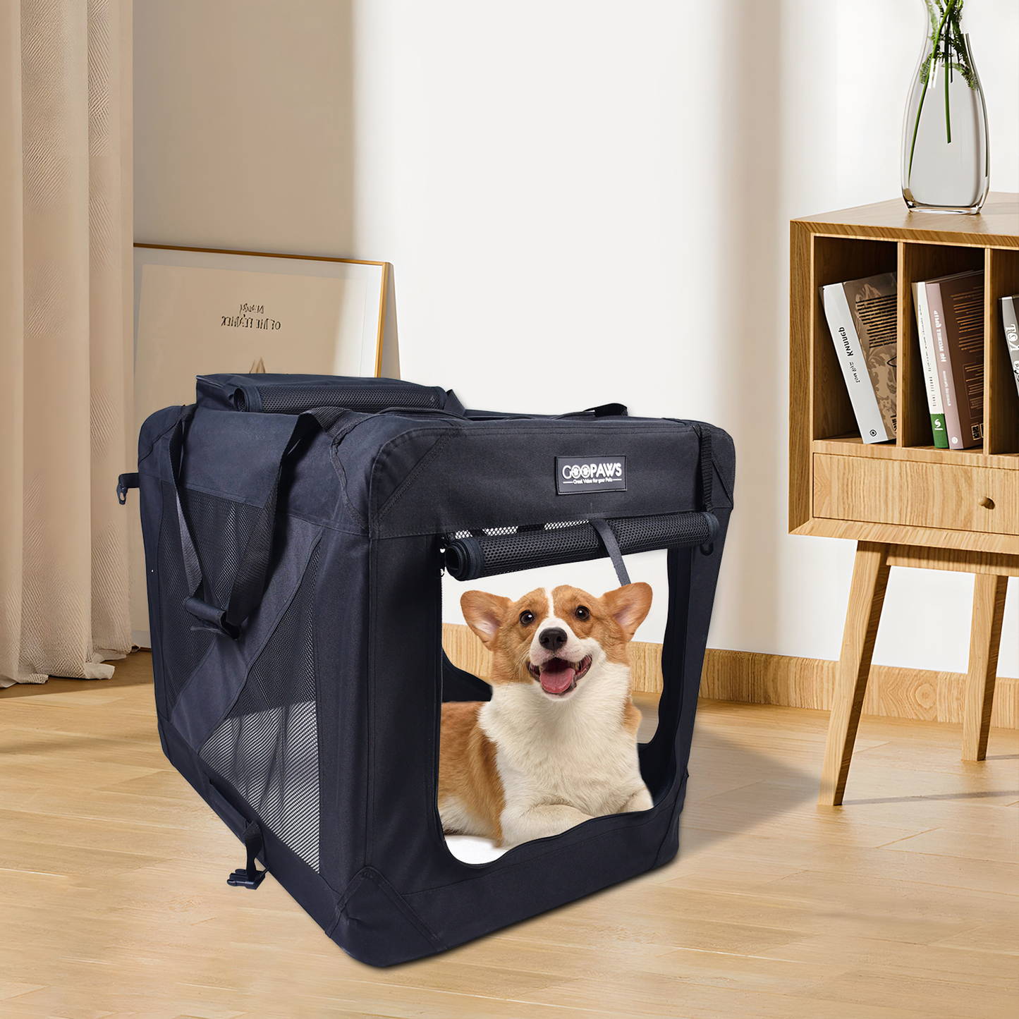 JESPET 3-Door Soft Pet Crate Kennel
