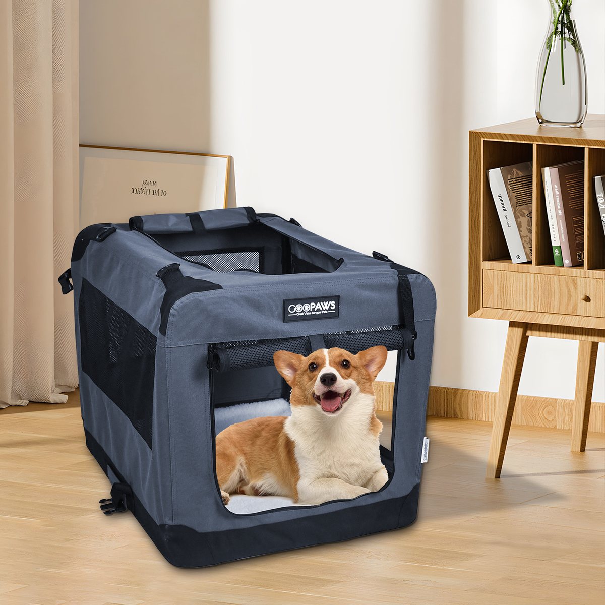 JESPET 3-Door Soft Pet Crate Kennel
