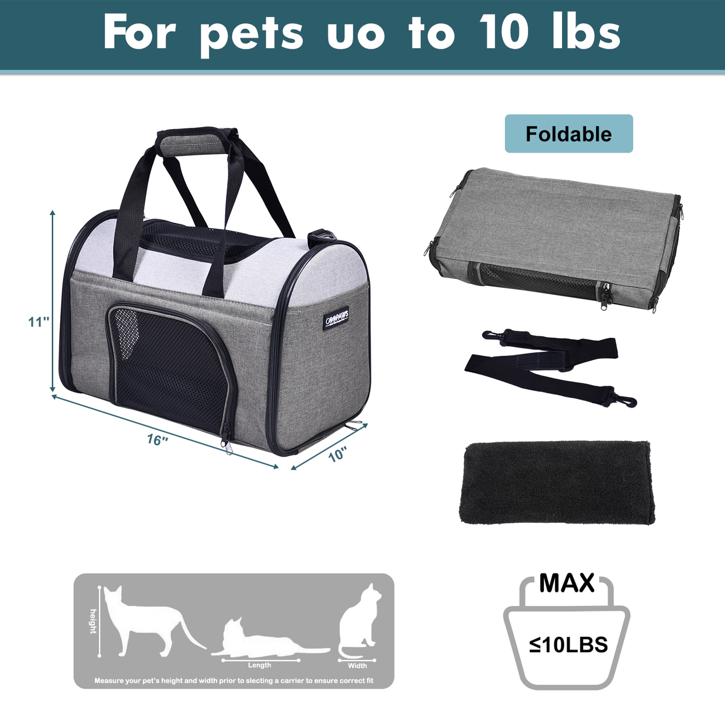 JESPET Soft-Sided Kennel Pet Carrier